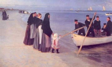 Pescadores en Skagen 1894 Peder Severin Kroyer Pinturas al óleo